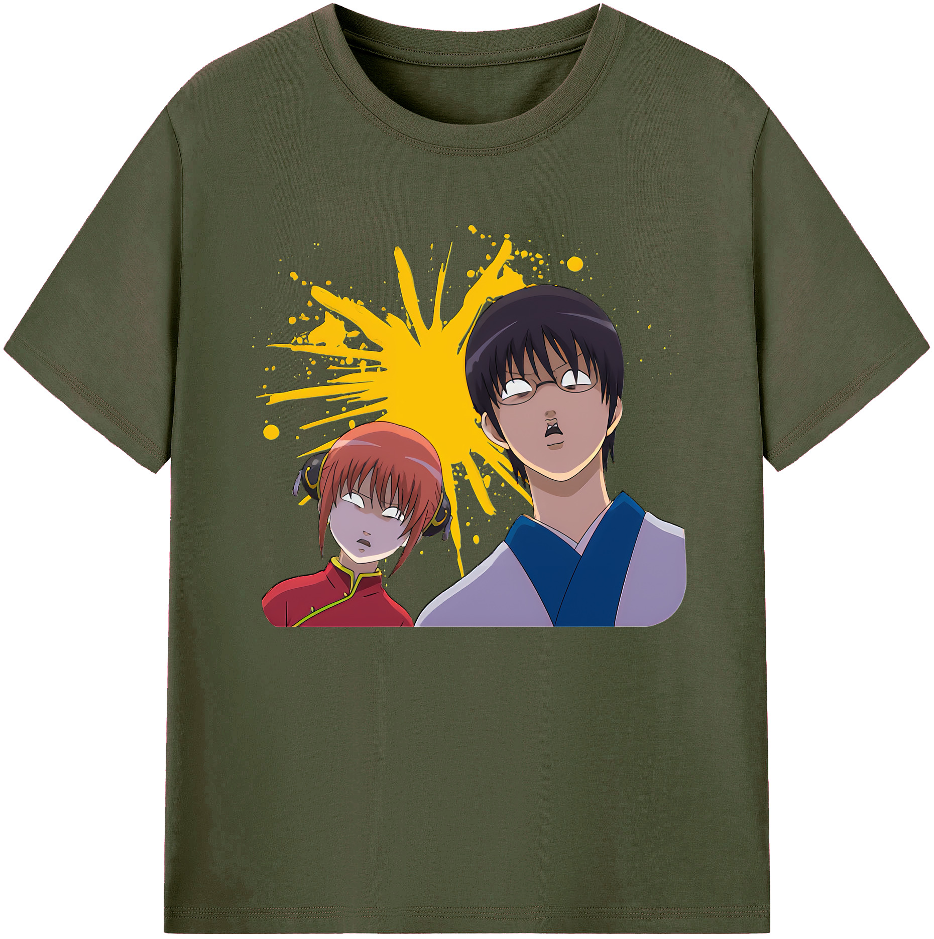 （画像用） ぎんたま 坂田銀時（さかたぎんとき） 神楽 志村新八（しむら しんぱち） GINTAMA Sakata Gintoki Kagura Shimura Shinpachi 綿100％ メンズ半袖Tシャツ｜肌触りやわらか＆通気性